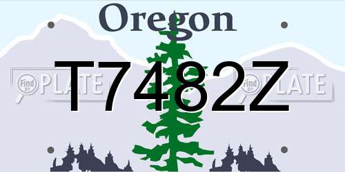 T7482Z Oregon License Plate