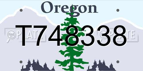 T748338 Oregon License Plate