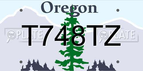 T748TZ Oregon License Plate