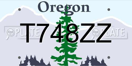T748ZZ Oregon License Plate