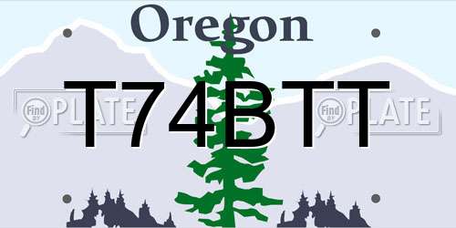 T74BTT Oregon License Plate