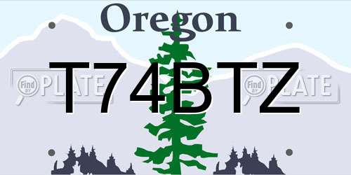 T74BTZ Oregon License Plate