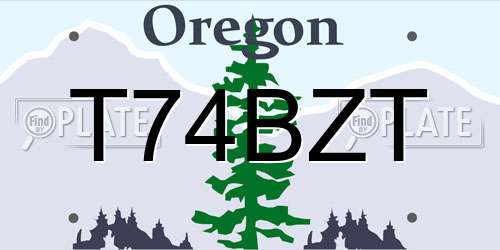 T74BZT Oregon License Plate
