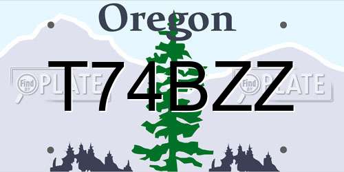 T74BZZ Oregon License Plate