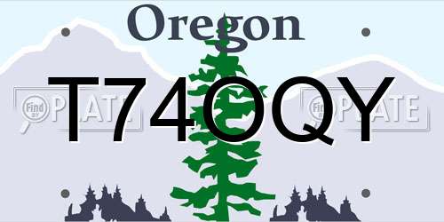 T74OQY Oregon License Plate