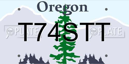 T74STT Oregon License Plate