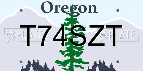 T74SZT Oregon License Plate