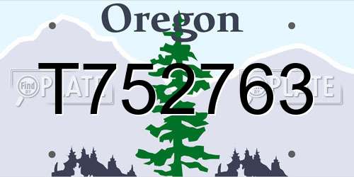 T752763 Oregon License Plate
