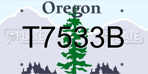 T7533B Oregon License Plate