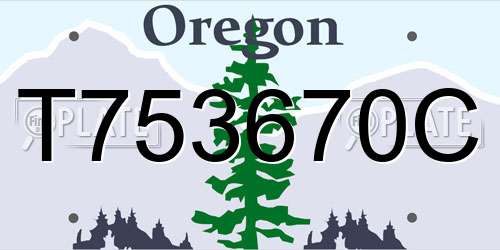 T753670C Oregon License Plate
