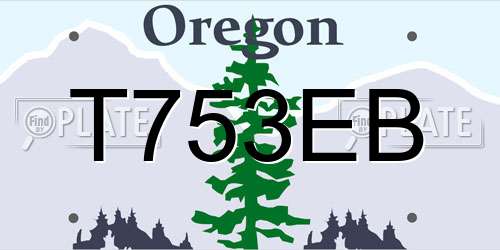 T753EB Oregon License Plate
