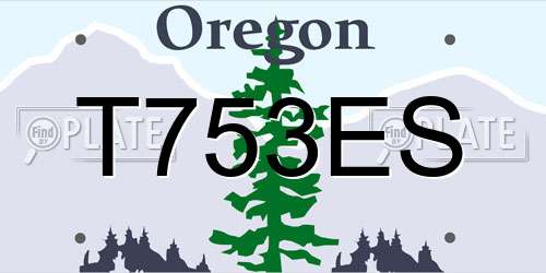 T753ES Oregon License Plate