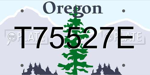 T75527E Oregon License Plate