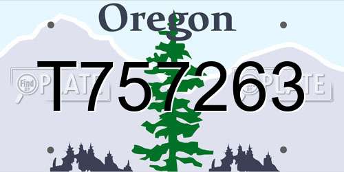 T757263 Oregon License Plate