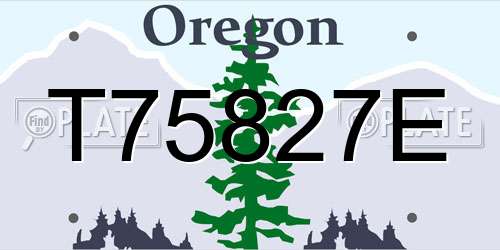 T75827E Oregon License Plate