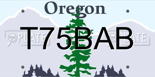 T75BAB Oregon License Plate