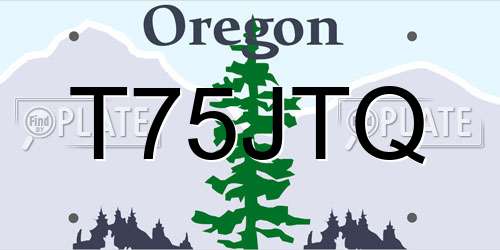 T75JTQ Oregon License Plate