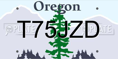 T75JZD Oregon License Plate