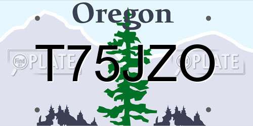 T75JZO Oregon License Plate