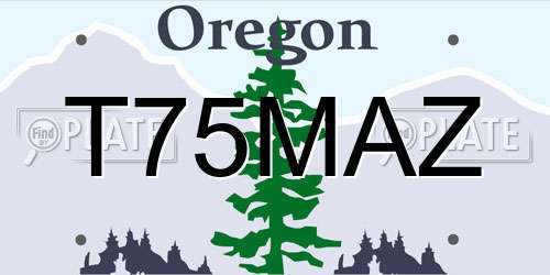 T75MAZ Oregon License Plate