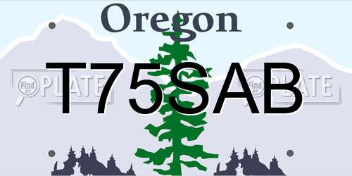 T75SAB Oregon License Plate