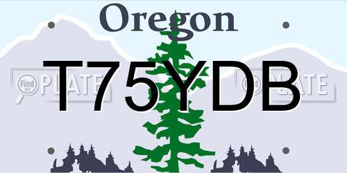 T75YDB Oregon License Plate
