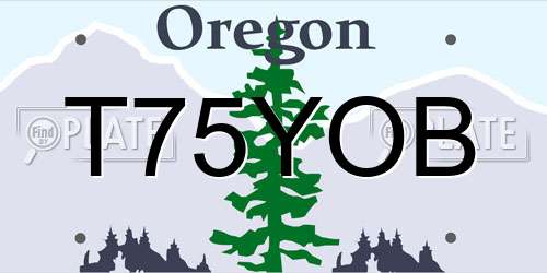 T75YOB Oregon License Plate