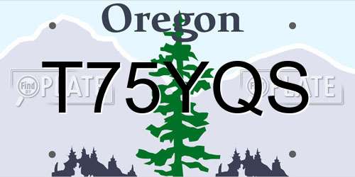 T75YQS Oregon License Plate