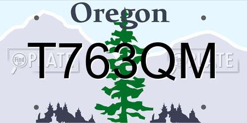 T763QM Oregon License Plate