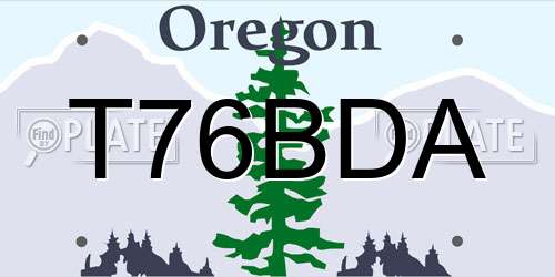 T76BDA Oregon License Plate