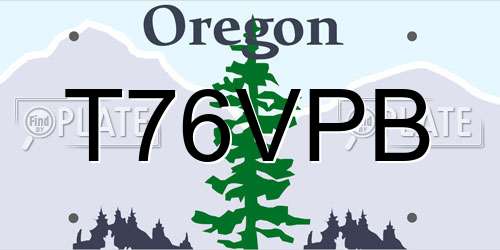 T76VPB Oregon License Plate
