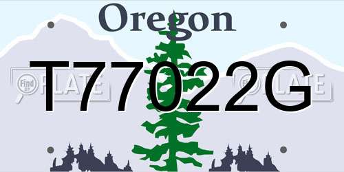 T77022G Oregon License Plate