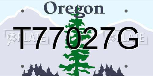 T77027G Oregon License Plate