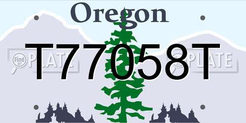 T77058T Oregon License Plate