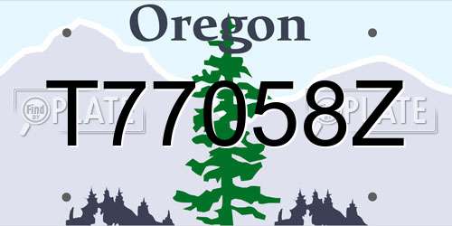 T77058Z Oregon License Plate