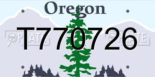 T770726 Oregon License Plate