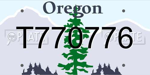 T770776 Oregon License Plate