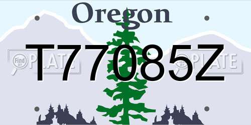 T77085Z Oregon License Plate
