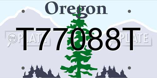 T77088T Oregon License Plate