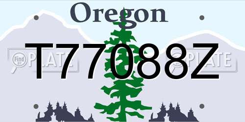 T77088Z Oregon License Plate