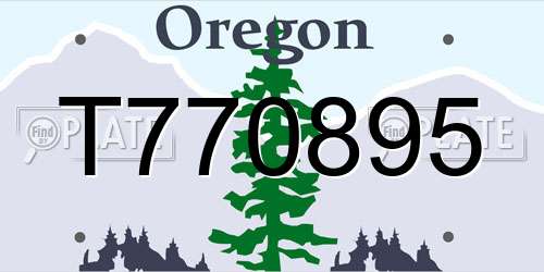 T770895 Oregon License Plate