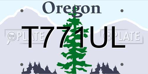 T771UL Oregon License Plate