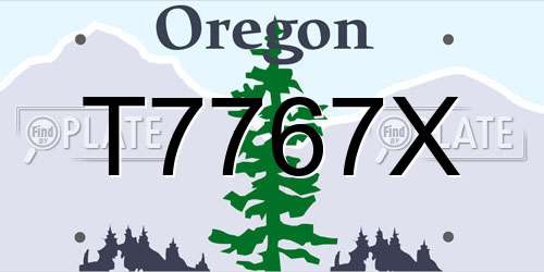 T7767X Oregon License Plate
