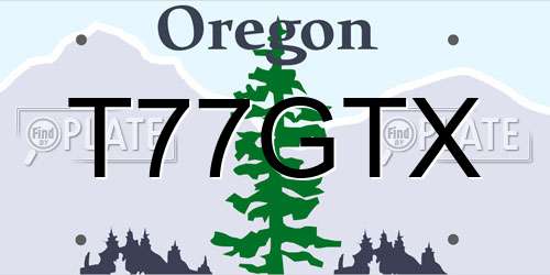 T77GTX Oregon License Plate