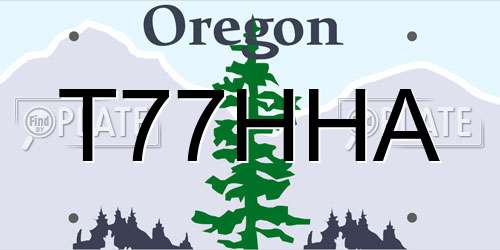 T77HHA Oregon License Plate