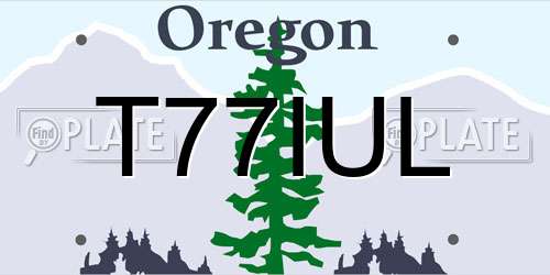 T77IUL Oregon License Plate