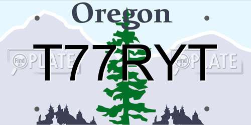 T77RYT Oregon License Plate