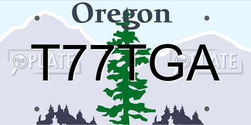 T77TGA Oregon License Plate