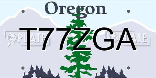 T77ZGA Oregon License Plate