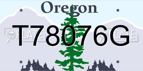 T78076G Oregon License Plate